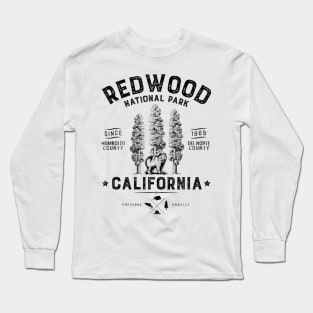 Redwood National Park T Shirt Vintage California Bear Gifts Long Sleeve T-Shirt